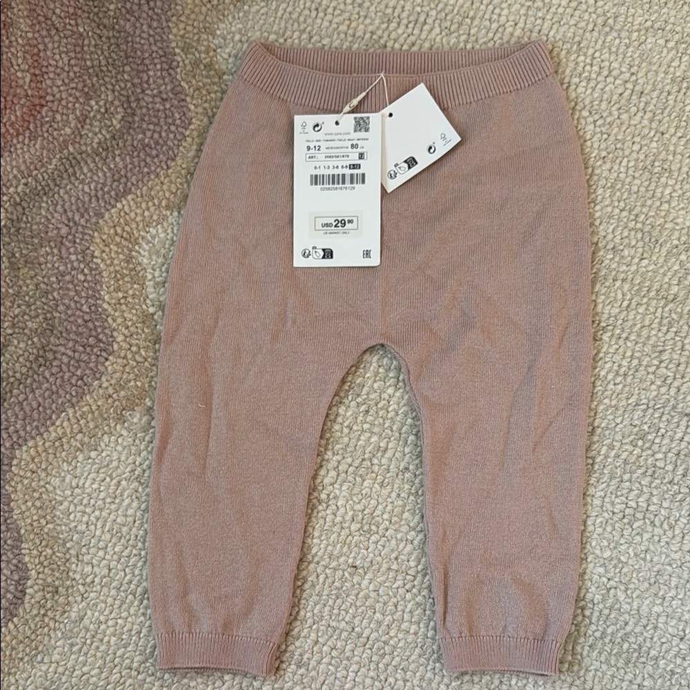 NWT Zara Cozy Kids Knit Bottoms in pink